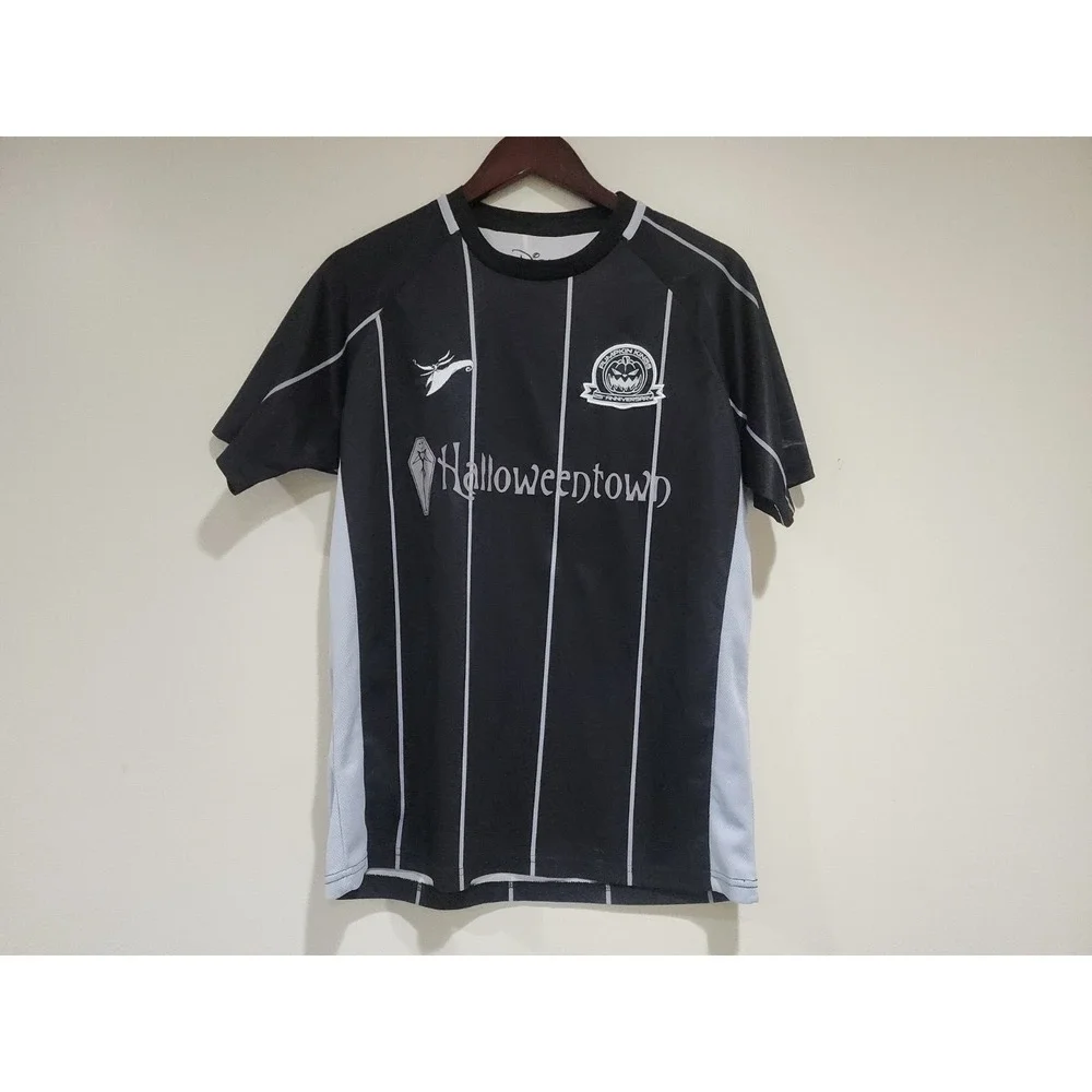 Disney Jersey Mens Medium Black Blue Halloweentown Pumpkin King 25th Anniversary